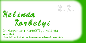 melinda korbelyi business card